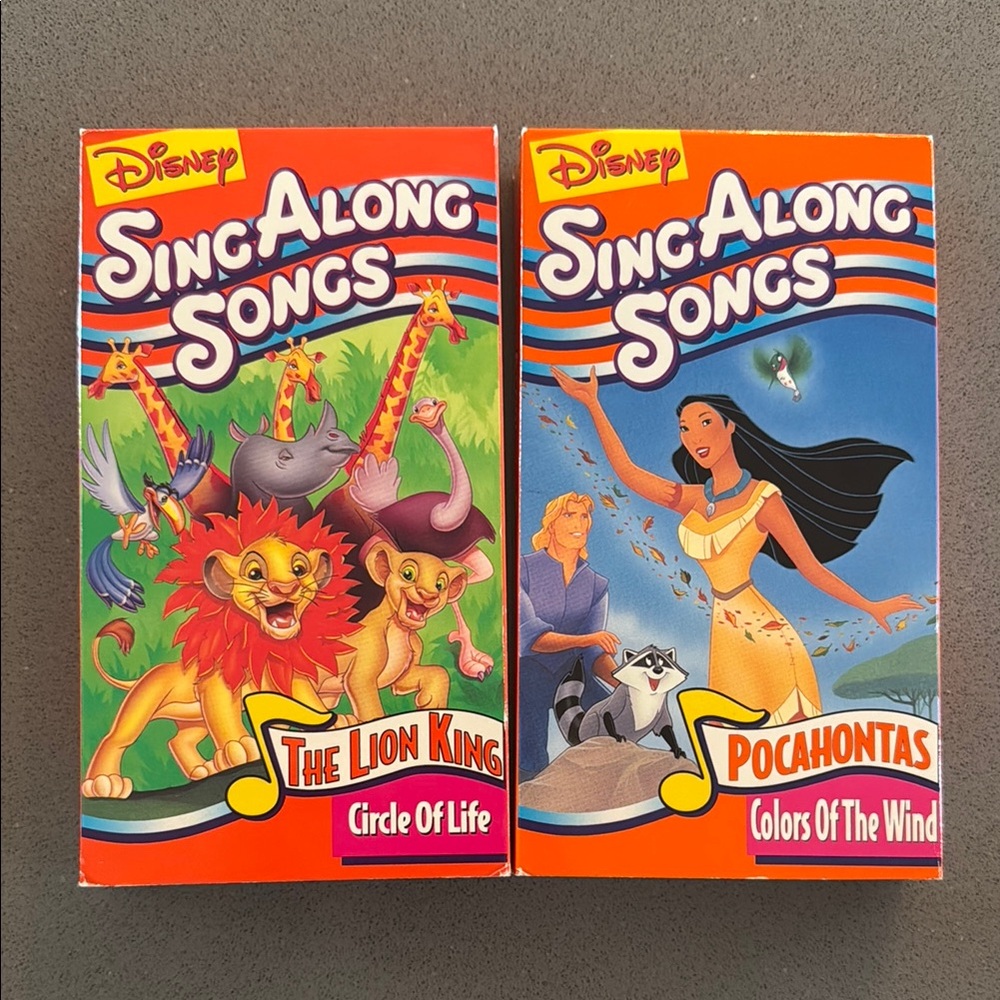 Disney Lot of 2 Vintage Sing A Long VHS Pocahontas and The Lion King